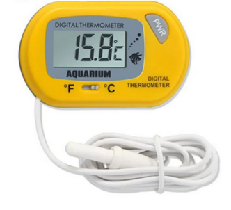 Fish Tank Thermometer Digital Aquarium Thermometer with Large LCD Display Reptile Thermometer Betta Fish Tank Accessories Water Thermometer for Turtle Tank Betta Fish Tank Yellow