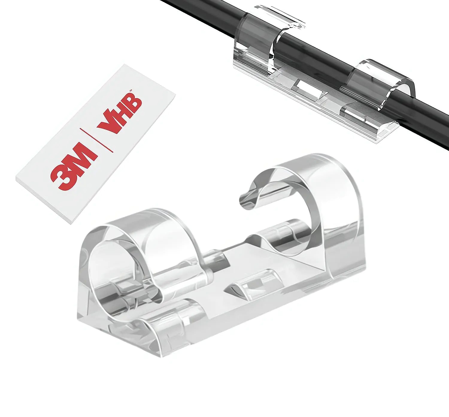 80pcs Adhesive Cable Clips 90 Strips Finisher Wire Clamp Cord Clips Cable Management Light Clips Cable Organizer Max.1/4" Wire Hider for Cords