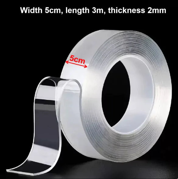 Nano Double-Sided Reusable Transparent Waterproof Tape for Kitchen and Bathroom