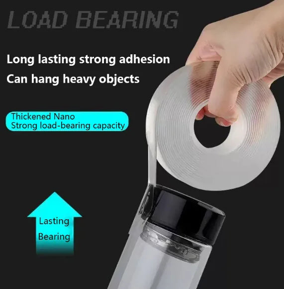 Nano Double-Sided Reusable Transparent Waterproof Tape for Kitchen and Bathroom