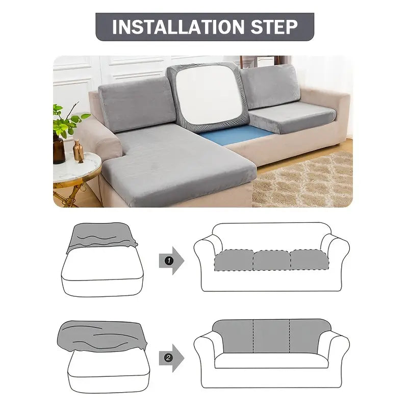 Elastic Sofa Cover with Cushion Protector for Living Room